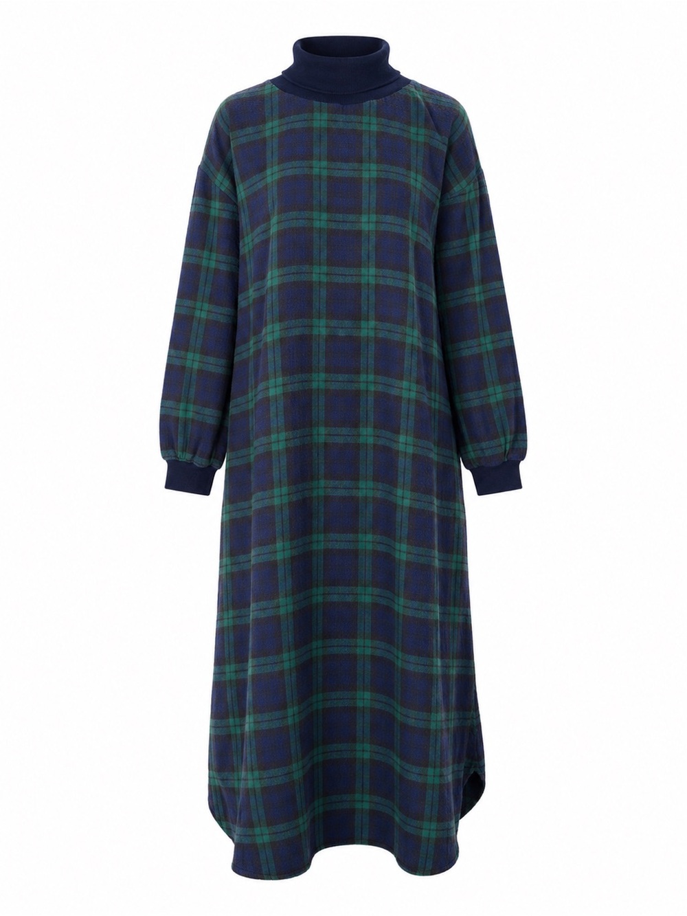 Vintage L.L.Bean Plaid Cotton Turtleneck House Dress
